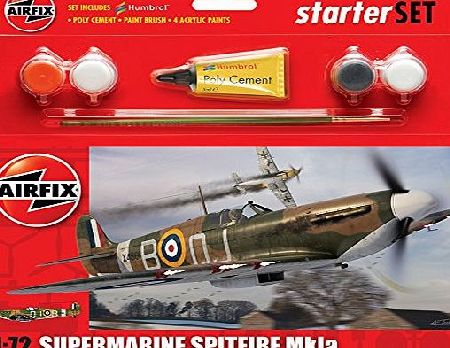 Airfix 1:72 Supermarine Spitfire Mkia Military Aircraft Category 1 Gift Set