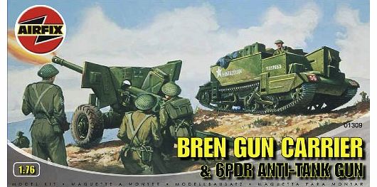 A01309 Bren Gun Carrier & 6pdr Anti Tank Gun 1:76 Scale Series 1 Plastic Model Kit