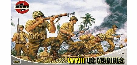 A01716 WWII US Marines 1:72 Scale Series 1 Plastic Figures