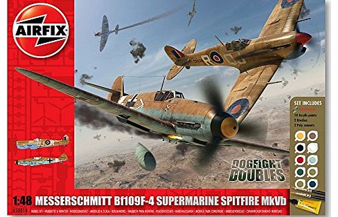 Airfix A50014 Dogfight Doubles Spitfire MkVB and Messerschmitt Bf109F-4 1:72 Scale Plastic Model Gift Set
