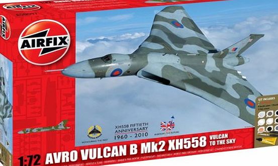 Airfix A50097 1:72 Scale Military Air Power Avro Vulcan XH58 Vulcan to the Sky Gift Set with Paints, Glue and Brushes