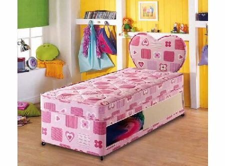 Airsprung Kids Beta Pink Divan and Mattress -