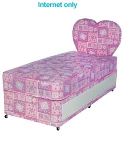 Tiny Tots Pink Divan/Headboard/Comfort Mattress