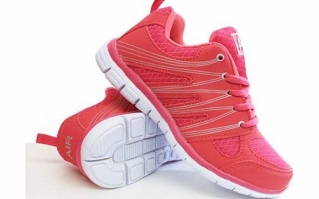 Airtech Ladies Running Trainers Air Tech Shock Absorbing Fitness Gym Sports Shoe (LADIES UK 7, Coral / White)