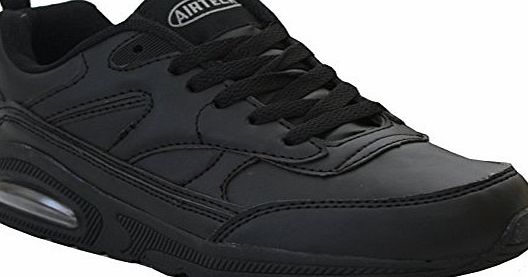 Airtech Mens Air Bubble Max 90 Airtech Running Sport Gym Fitness Trainers Shoes Sizes UK 7-12 (UK 10, Black PU)