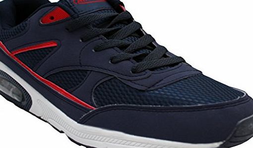 Airtech Mens Air Bubble Max 90 Running Sport Trainers Airtech Shoes Sizes UK 7-12 (UK 9, Navy/White/Red)