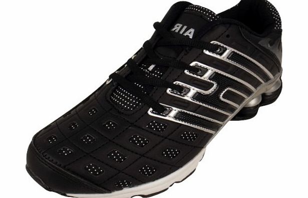 Mens Shock Absorbing Running Trainers Black Jogging Gym Trainer Shoes Size UK 11