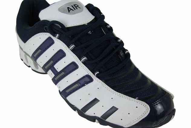 Airtech Mens Shock Absorbing Running Trainers White Navy Jogging Gym Trainer Size UK 9