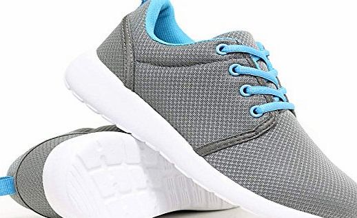 Airtech Womens Shock Absorbing Running Shoes Trainers Ladies Gym Shoe Fitness Trainer (5 UK, S1 Grey)