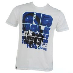 - Crew-neck Blue Print T-shirt