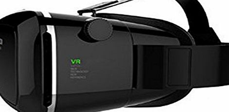 Aizbo 3D VR Virtual Reality Headset 3D VR Glasses For Samsung iPhone 4~6`` inch Smartphones for 3D Movies and Games, letting everyone enjoy an immersive 3D experience, Adjustable Strap (Black)