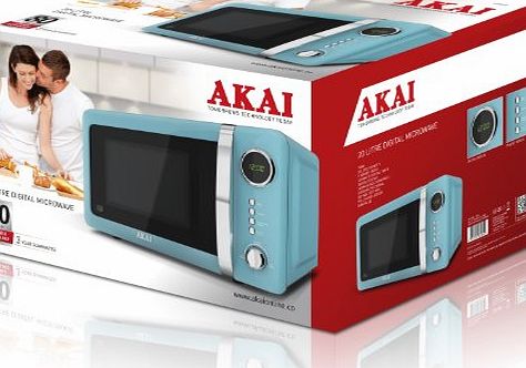 Akai A24005B Digital Microwave, 700 Watt, Baby Blue