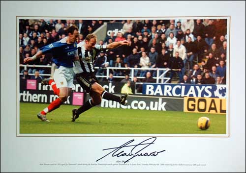 Alan Shearer signed Newcastle print