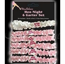 Alandra hen night 6 garter set