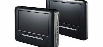Alba CCE71DVDTW 7`` LCD Twin Dual Screen portable in car DVD Players - Black