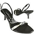 Alberto Gozzi Black and Silver Beaded Slingback Shoes
