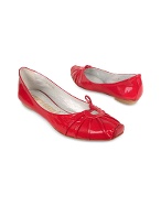 Alberto Gozzi Red Patent Leather Ballerina Flat Shoes