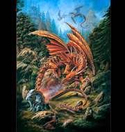 Dragons Of The Runering Textile Poster