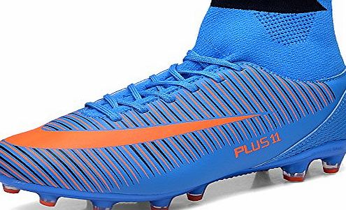 Aleader Mens Football Training Shoes Outdoor Soccer Boots Blue 9 UK