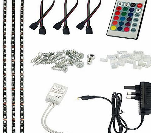 ALED LIGHT Bias Lighting TV Backlight for HDTV LED Strips Led Lights Home Normal Bright White for Flat Screen TV Accessories, Desktop PC With 24 Key Rmote Controller  UK Power Supply Adaptor(Reduce e