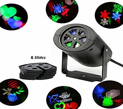 ALED LIGHT LED Landscape Projector Lamp Moving Snowflake Spotlight 6 Gobo Lens Fairy Light Perfect For Christmas Halloween Wedding Party Decor
