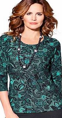 Alessa W. Jacquard Print Top