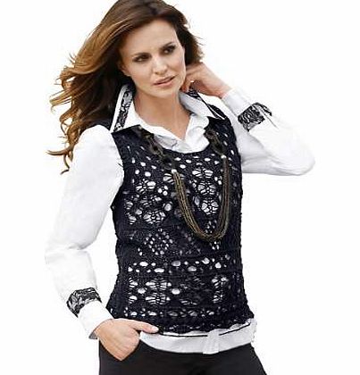 Alessa W. Sleeveless Crochet Jumper