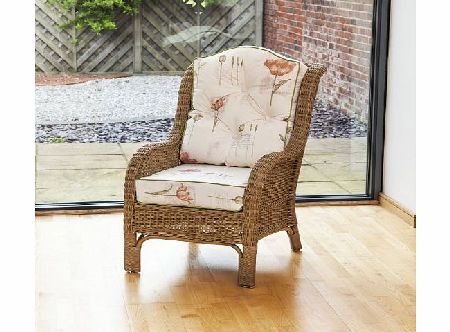 Alfresia Denver Conservatory Rattan Reading Chair - Poppies Stone