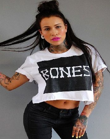 Alice Takes A Trip Bones Crop T-shirt - Size: M