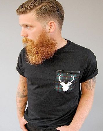 Alice Takes A Trip Such A Stag Tartan Pocket T-Shirt - Size: S