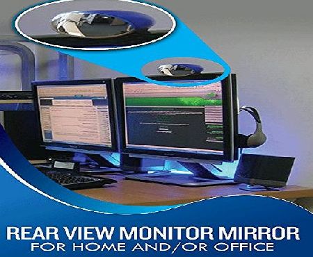 ALL-SEEING-i MONITOR MIRROR Rear View Monitor Mirror - Fits Regular amp; Flat Screen LCD Monitors with Magnifier HDMI Cable Hanging Accessories Charms - Wall Mount Arm Riser Stand Mac amp; Multi Screens - White Wide Angle Conv