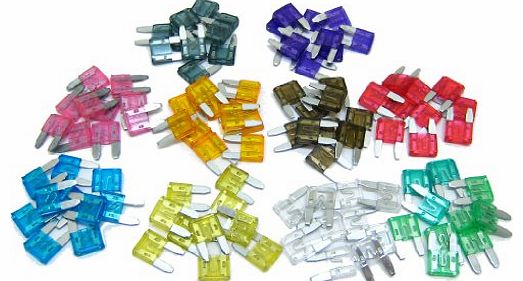 All Trade Direct 60 X Mixed Amp Mini Blade Fuses Car Motorbike Atm Auto