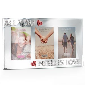 All You Need is Love Triple Mirror Photo Frame