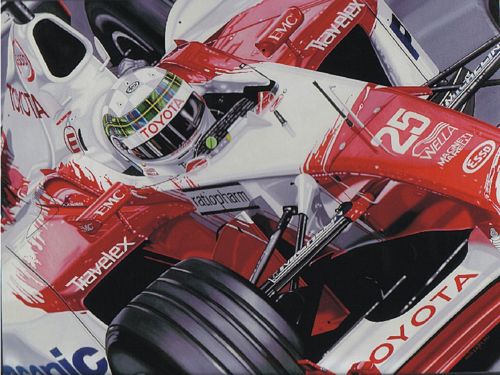 Colin Carter - Tartan Toyota - Alan McNish Toyota 2002 Ltd Ed 100 Giclee Canvas stretched on to 2