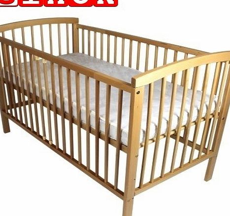 Allhere NEW BABY CHILD CLASSIC WOOD COT BED amp; ECO FOAM COTBED MATTRESS SIMON 60x120