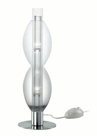 Clear Contemporary Table Lamp In A Nickel-matt