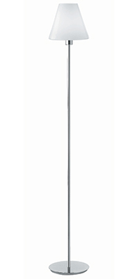 Home Contemporary Floor Lamp In A Chrome Finish With A Triplex Blown Glass Shade