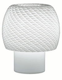 ALMA Light Mush Modern Table Light Made From White Rippled And Smooth Blown Glass