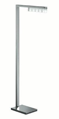 ALMA Light Style Modern Floor Lamp Made From Polished Stainless Steel With Frosted Clear Glass Shade