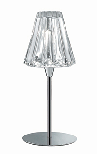Table Lamp Contemporary Chrome With Transparent Crystal Shade
