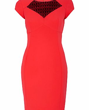Almari Lace Sweetheart Dress, Coral