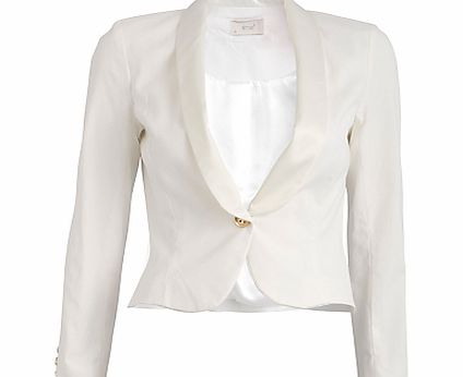 Almari Lapel Jacket, White