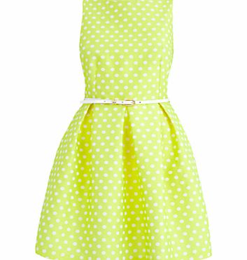 Almari Spot Pleat Dress, Lime
