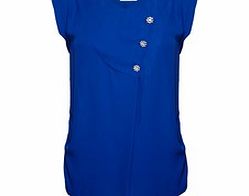 Almost Famous Blue sleeveless blouse with jewels