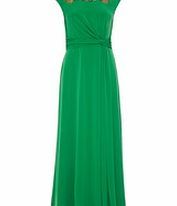 Almost Famous Green embellished twist maxi dress