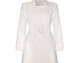Almost Famous White lace cotton blend trench coat