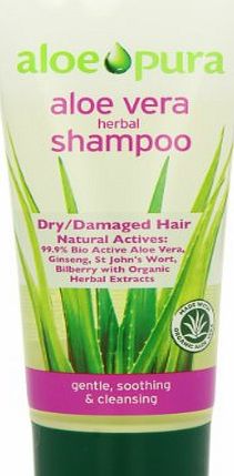 Aloe Pura Organic Aloe Vera Herbal Shampoo for Dry and Damaged Hair 200ml