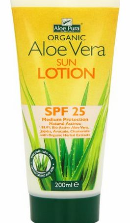 Organic Aloe Vera SPF25 Sun Lotion 200ml