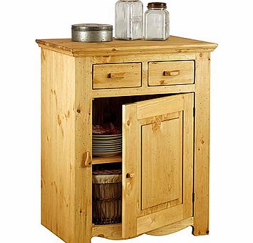 Alpes Developpement Farmer Solid Pine 1 Door 2 Drawer Small Sideboard
