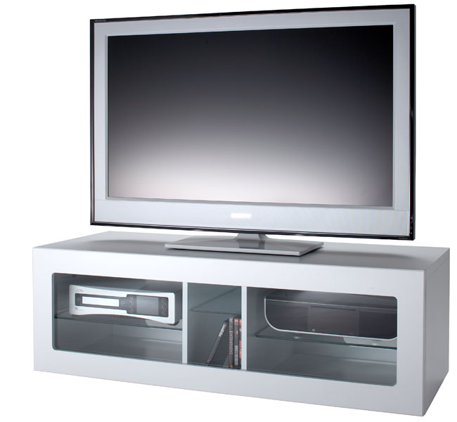 Ambri ABR1100-WH White TV Stand `Ambri